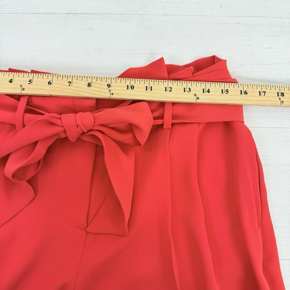 Boden Melina High Waist Paperbag Trouser Pants Size 10 R Poppy Red Preppy Office - Picture 10 of 15